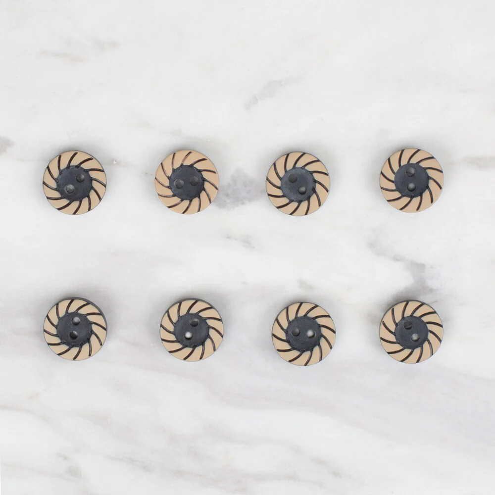 Loren Crafts 8 Pack Round Button, Black - 344 - Image 2