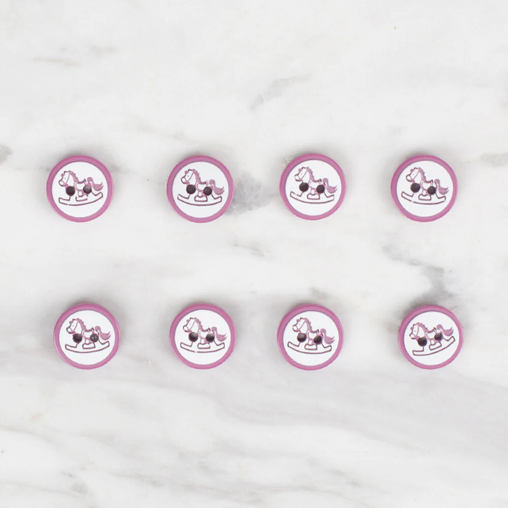 Loren Crafts 8 Pack Round Button, Cherry Bruise - 497 - Image 2