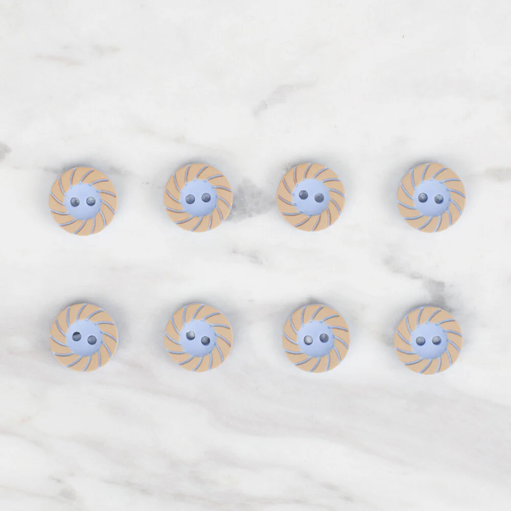 Loren Crafts 8 Pack Round Button, Light Blue - 350 - Image 2