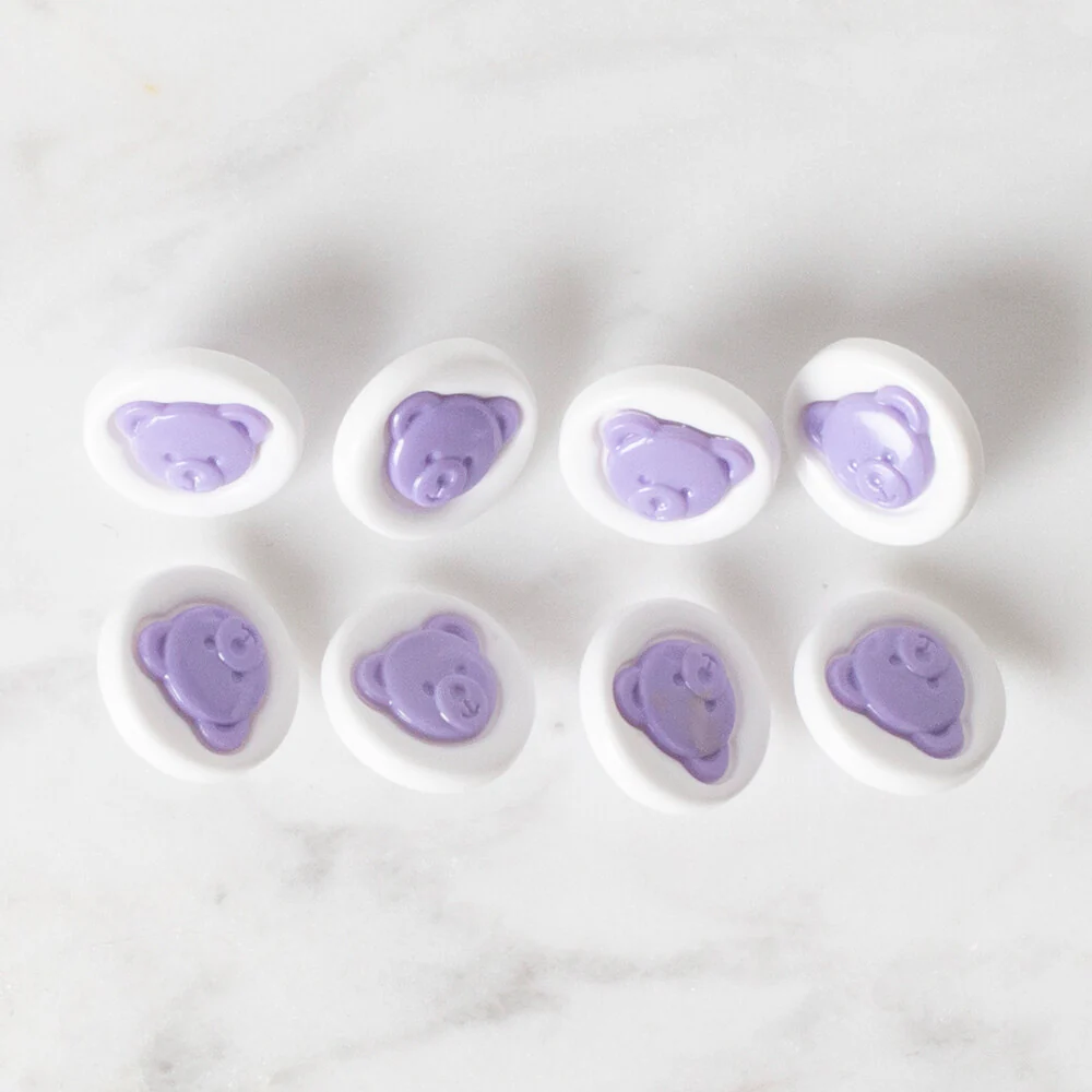 Loren Crafts 8 Pack Round Button, Lilac- 624 - Image 2