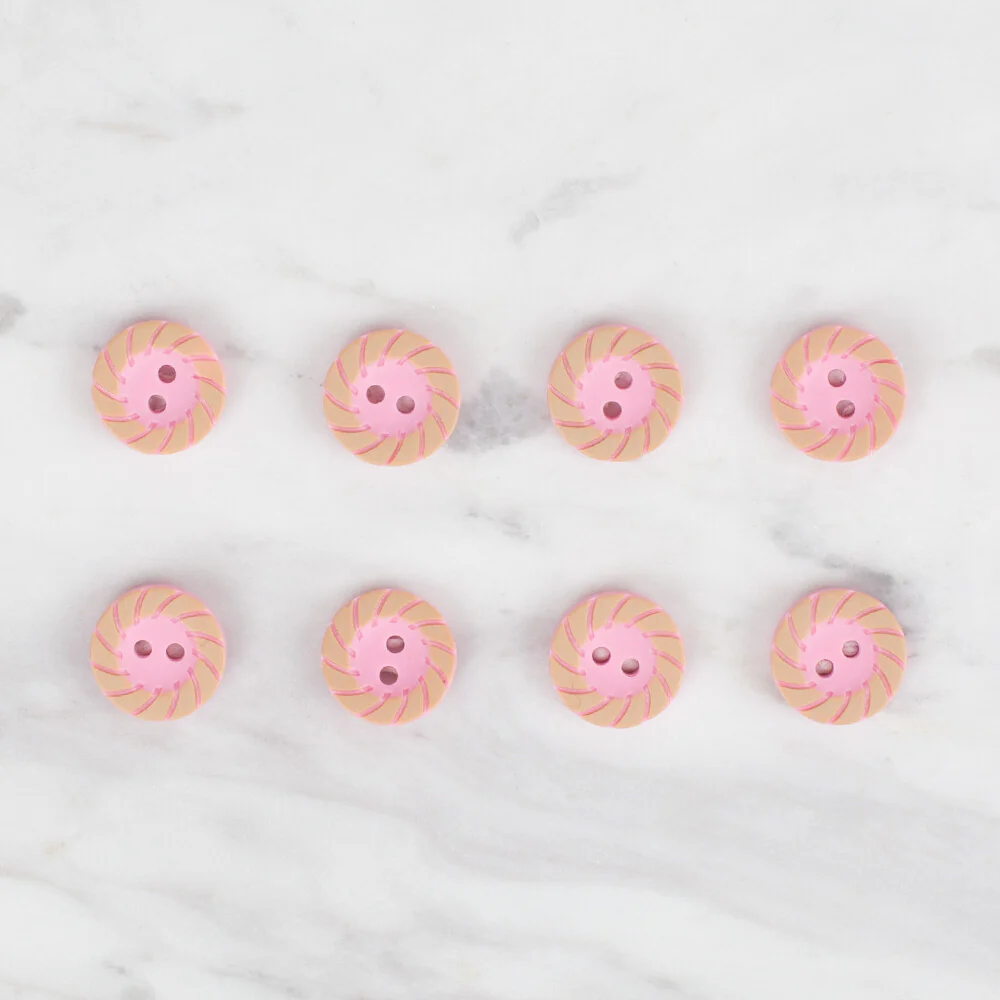 Loren Crafts 8 Pack Round Button, Pink - 353 - Image 2