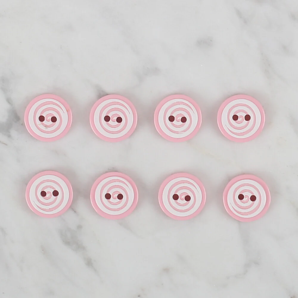 Loren Crafts 8 Pack Round Button, Pink - 447 - Image 2