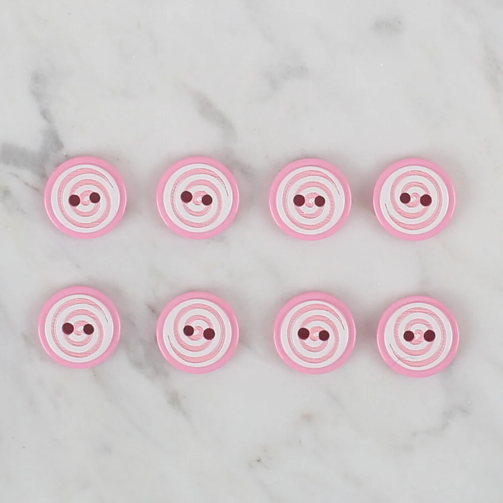 Loren Crafts 8 Pack  Round Button, Pink- 448 - Image 2