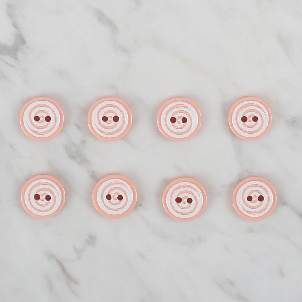 Loren Crafts 8 Pack Round Button, Pinkish Orange - 446 - Image 2