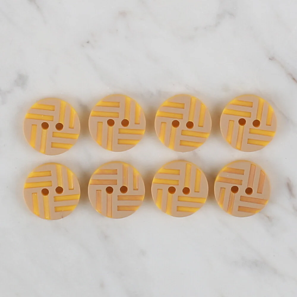 Loren Crafts 8 Pack Round Button, Yellow - 307 - Image 2