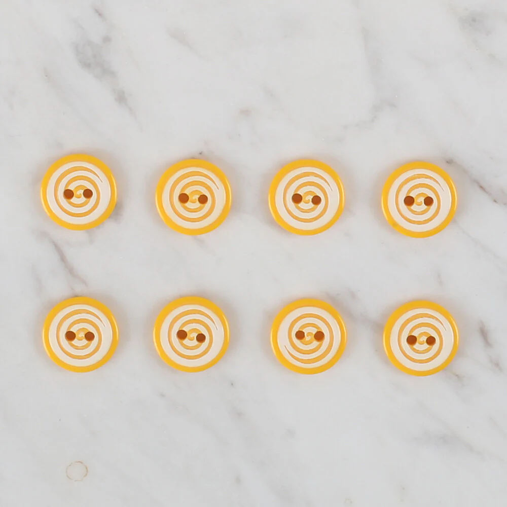 Loren Crafts 8 Pack  Round Button, Yellow- 455 - Image 2