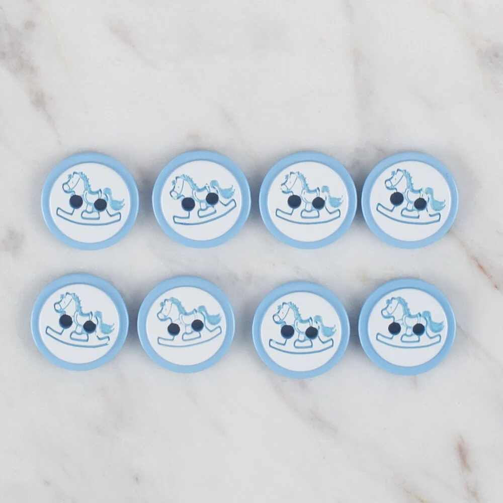 Loren Crafts 8 Pack Shephard Button, Blue - 499 - Image 2
