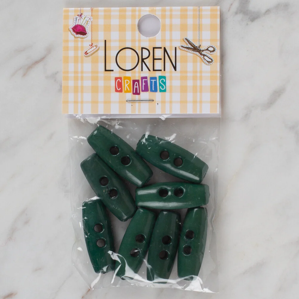 Loren Crafts 8 Pack Shepherd Button, Green- 64