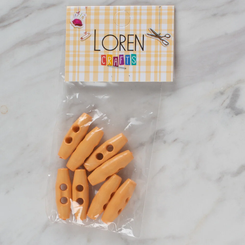 Loren Crafts 8 Pack Shepherd Button, Light Orange - 116