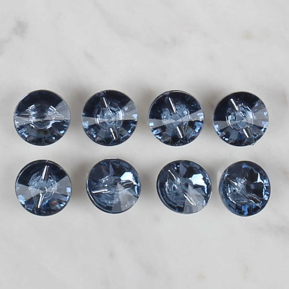 Loren Crafts 8 Pack Shiny Button, Blue - 196 - Image 2