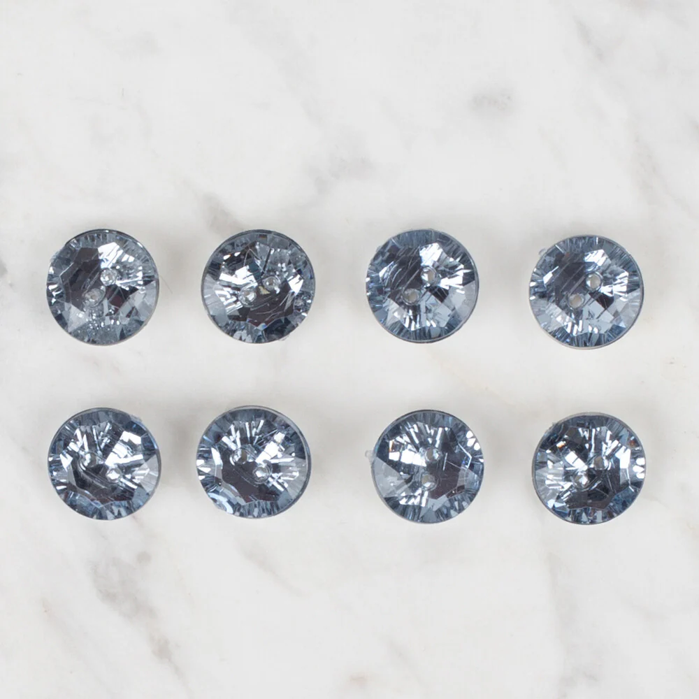 Loren Crafts 8 Pack Shiny Button, Dark Grey - 214 - Image 2