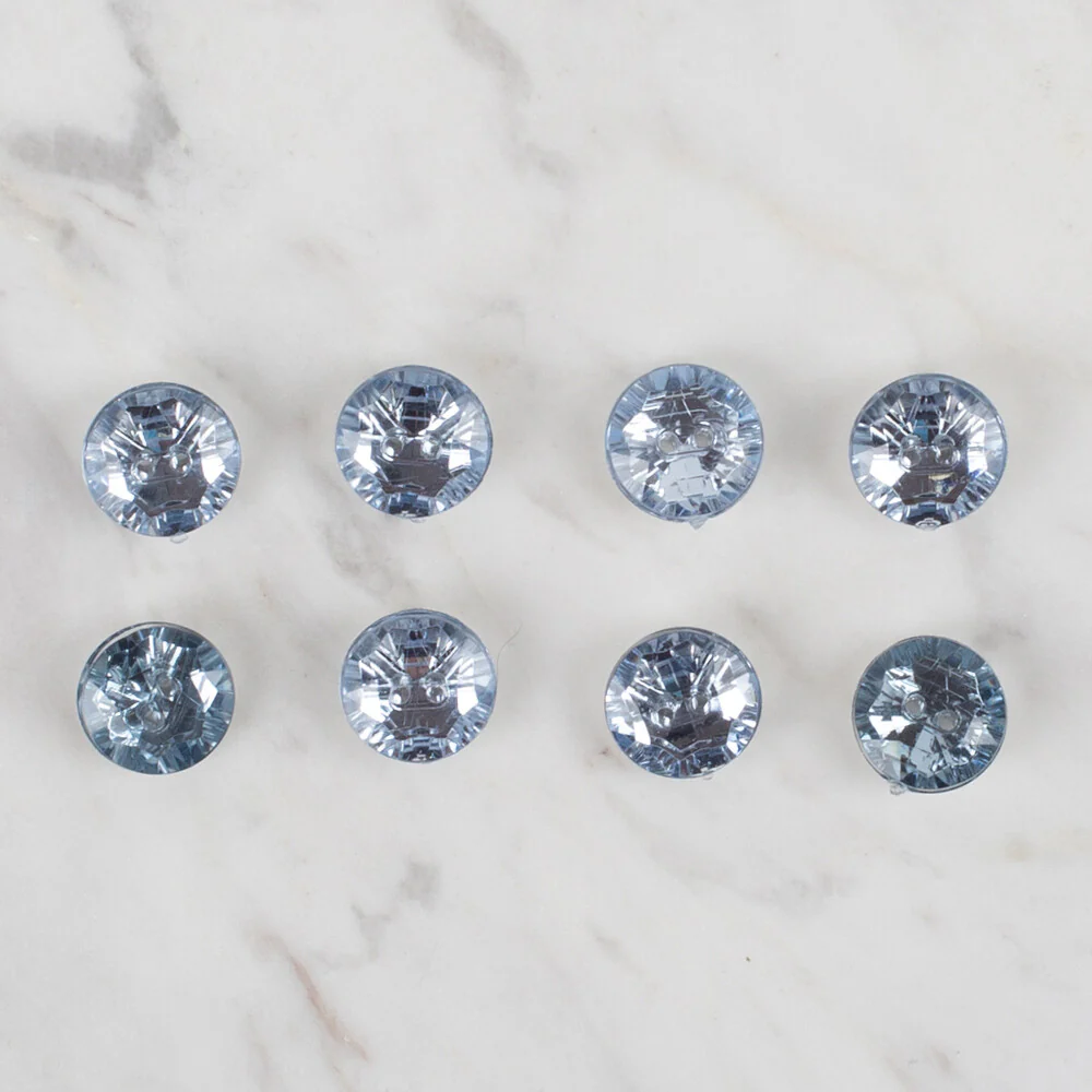 Loren Crafts 8 Pack Shiny Button, Grey - 216 - Image 2