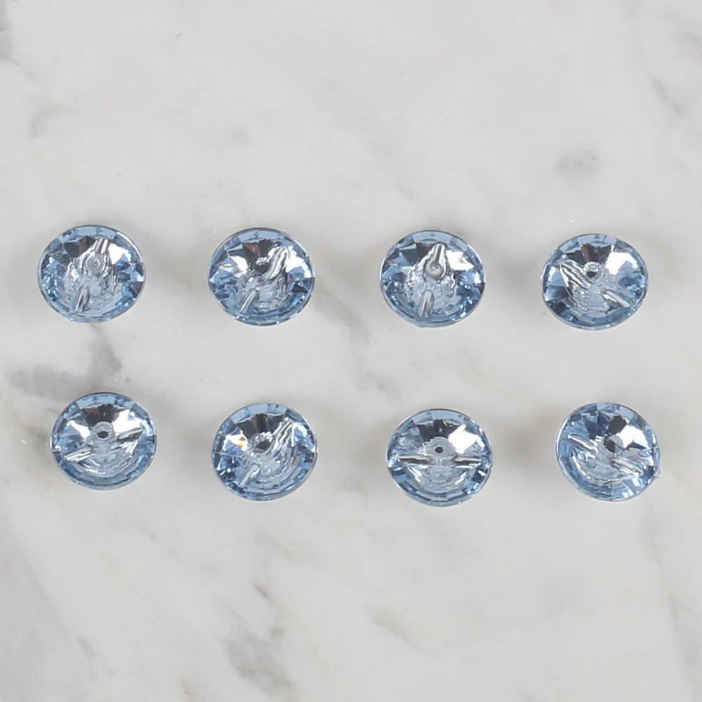 Loren Crafts 8 Pack Shiny Button, Light Blue - 197 - Image 2