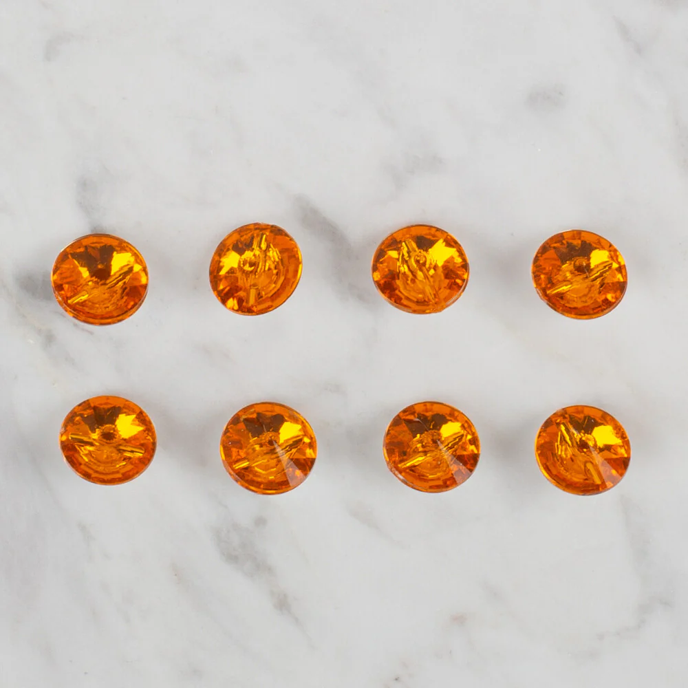Loren Crafts  8 Pack Shiny Button, Orange- 205 - Image 2