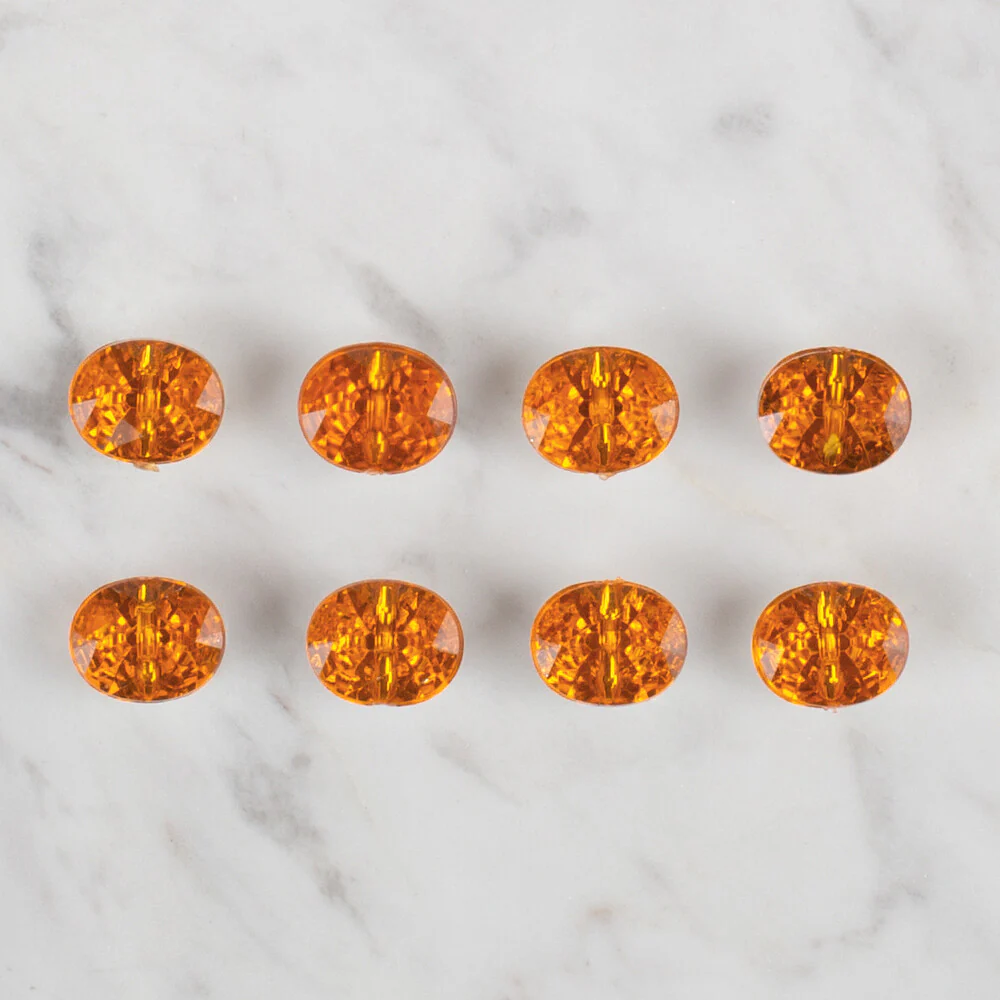 Loren Crafts 8 Pack Shiny Button, Orange - 241 - Image 2