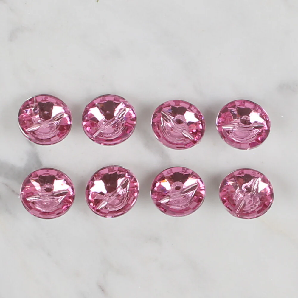 Loren Crafts 8 Pack Shiny Button, Pink - 202 - Image 2