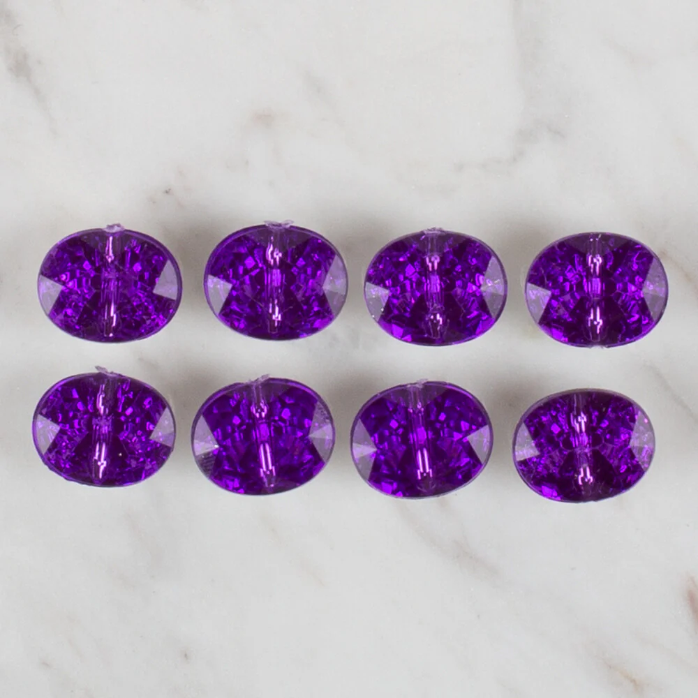 Loren Crafts 8 Pack Shiny Button,  Purple - 236 - Image 2