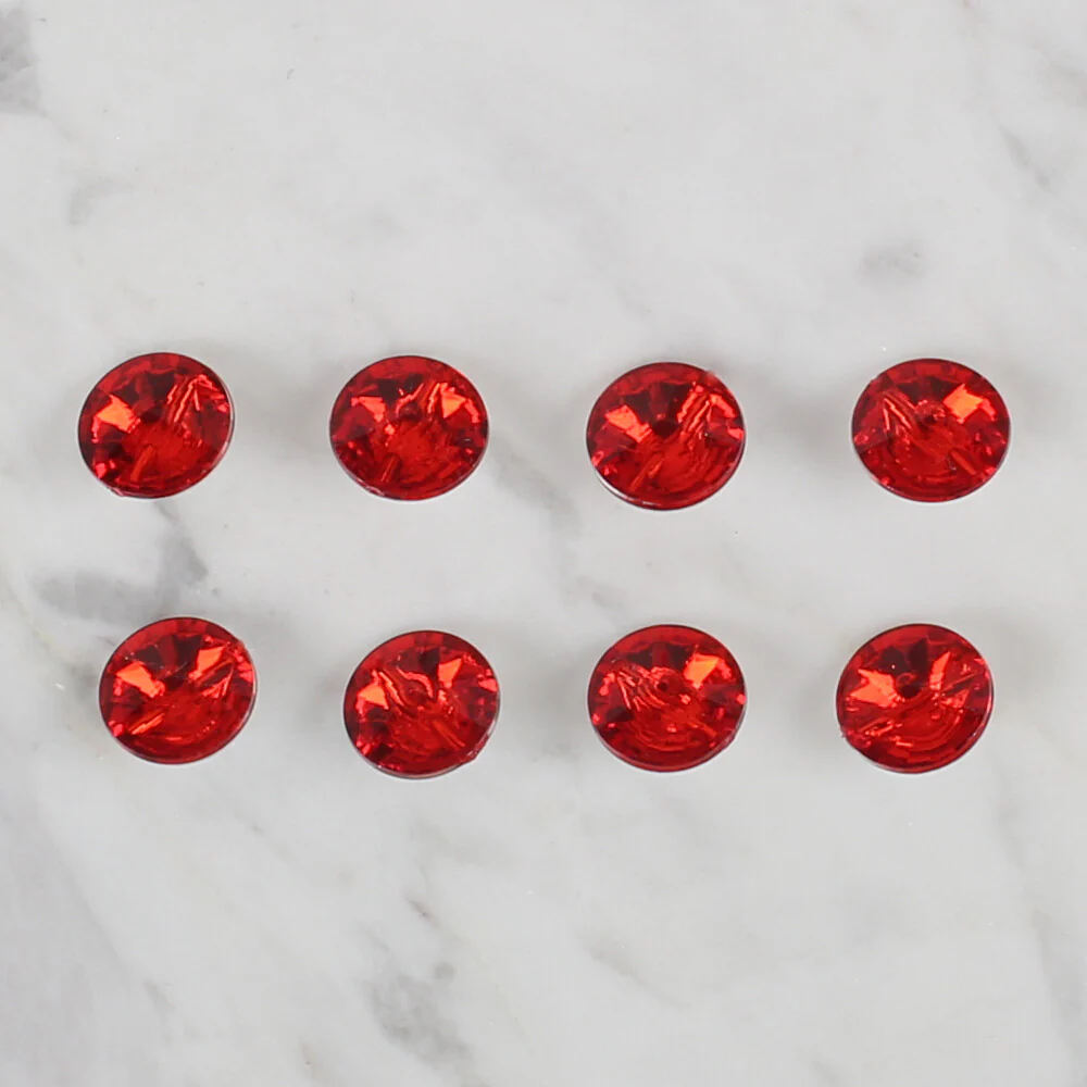 Loren Crafts 8 Pack Shiny Button,  Red- 204 - Image 2