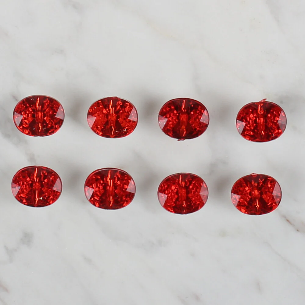 Loren Crafts 8 Pack Shiny Button, Red - 240 - Image 2
