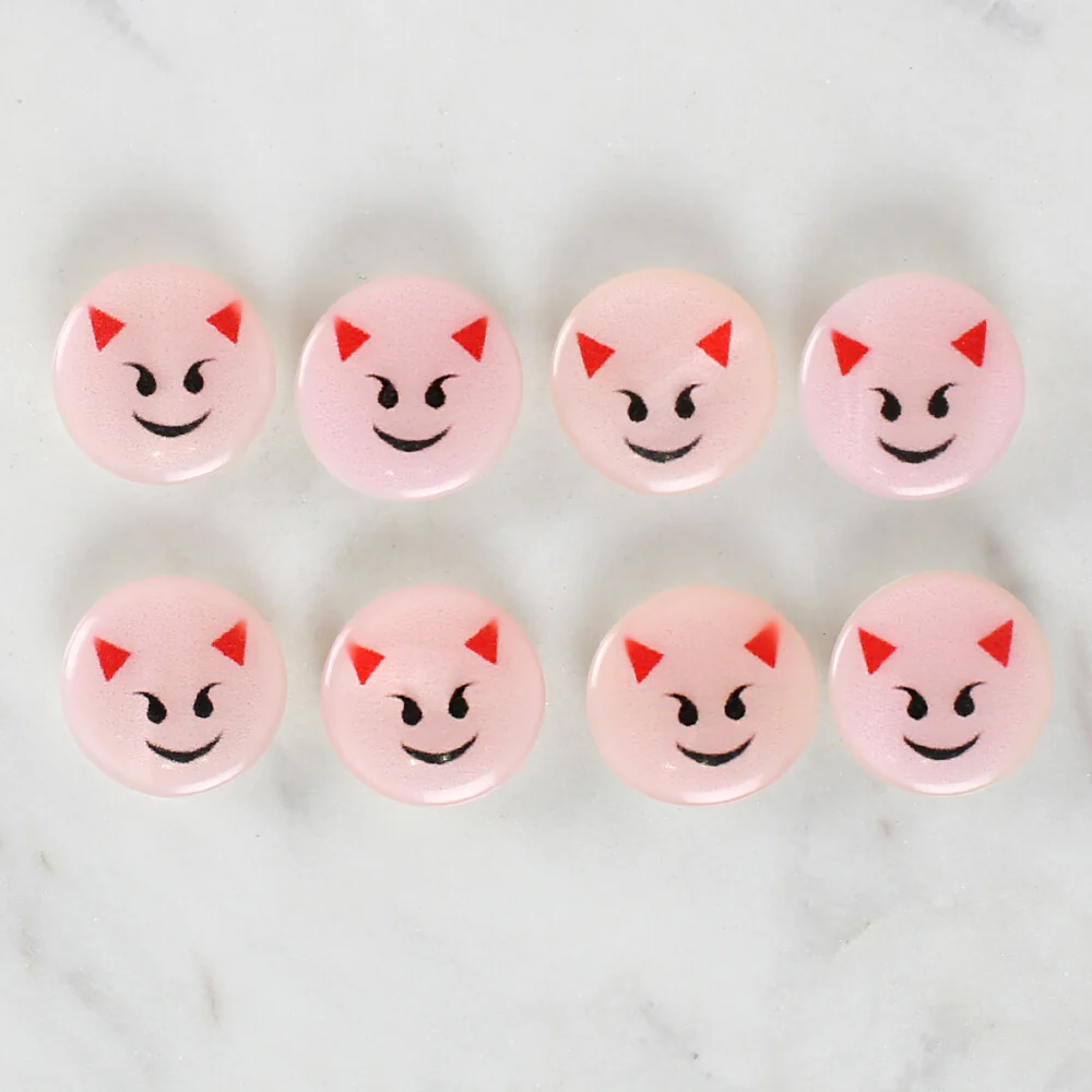 Loren Crafts 8 Pack Smiley Face Patterned Button - 1023 - Image 2