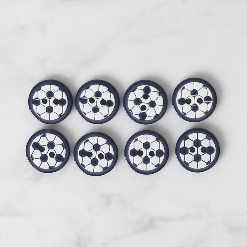 Loren Crafts 8 Pack Soccer Ball Button- 412 - Image 2