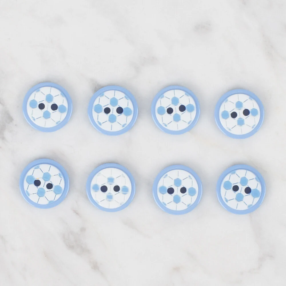 Loren Crafts 8 Pack Soccer Ball Button - 413 - Image 2