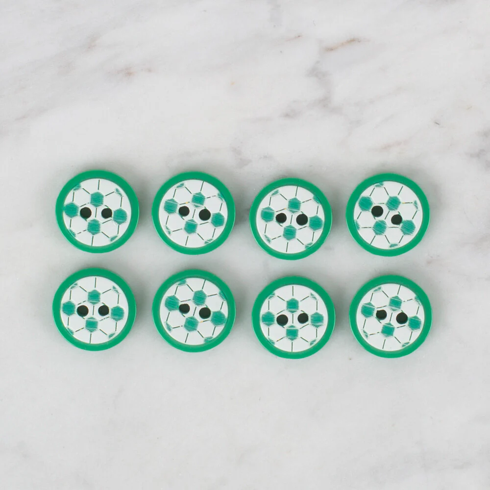 Loren Crafts 8 Pack Soccer Ball Button - 415 - Image 2