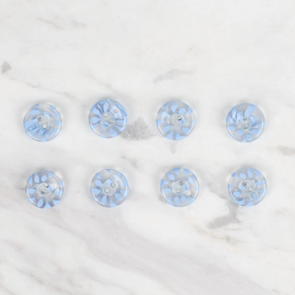 Loren Crafts 8 Pack Transparent Button, Blue - 29 - Image 2