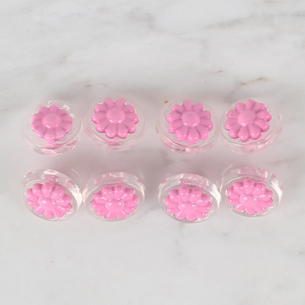 Loren Crafts 8 Pack Transparent Daisy Button, Pink - 254 - Image 2