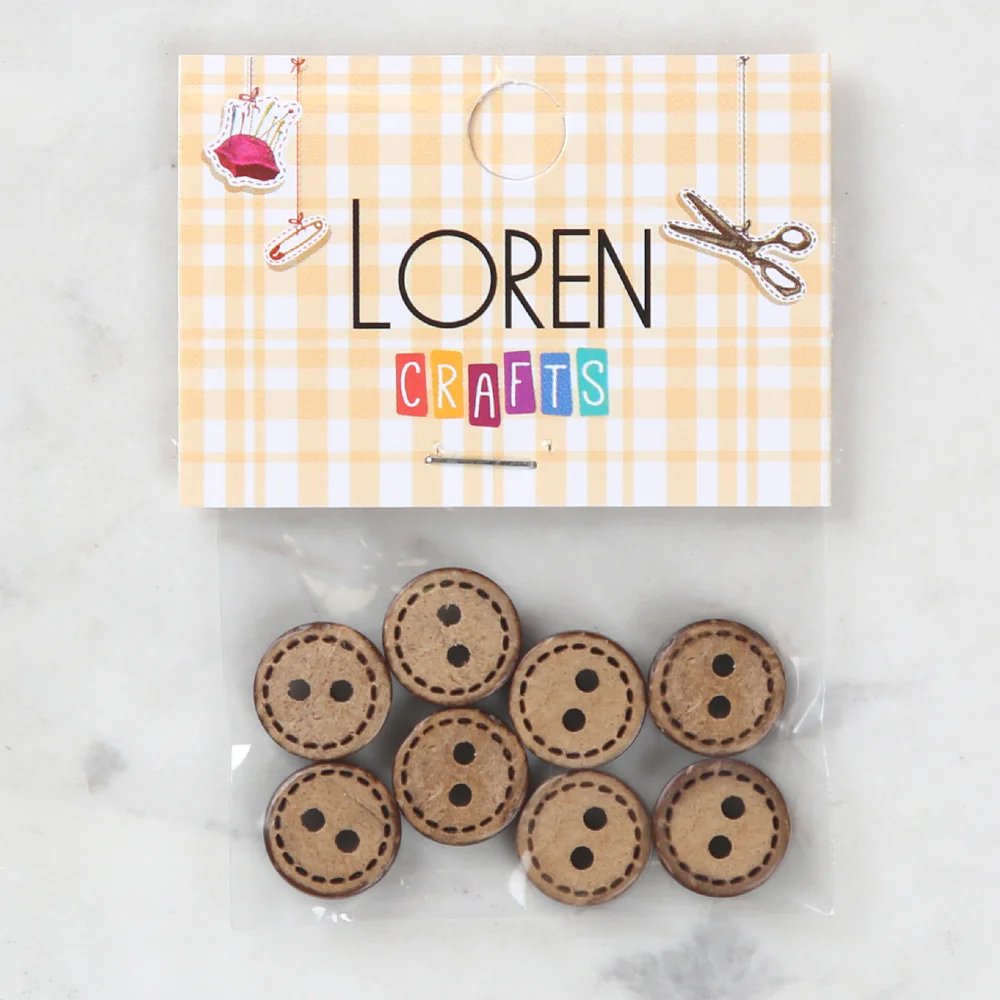 Loren Crafts 8  Pack Wooden Button - 730