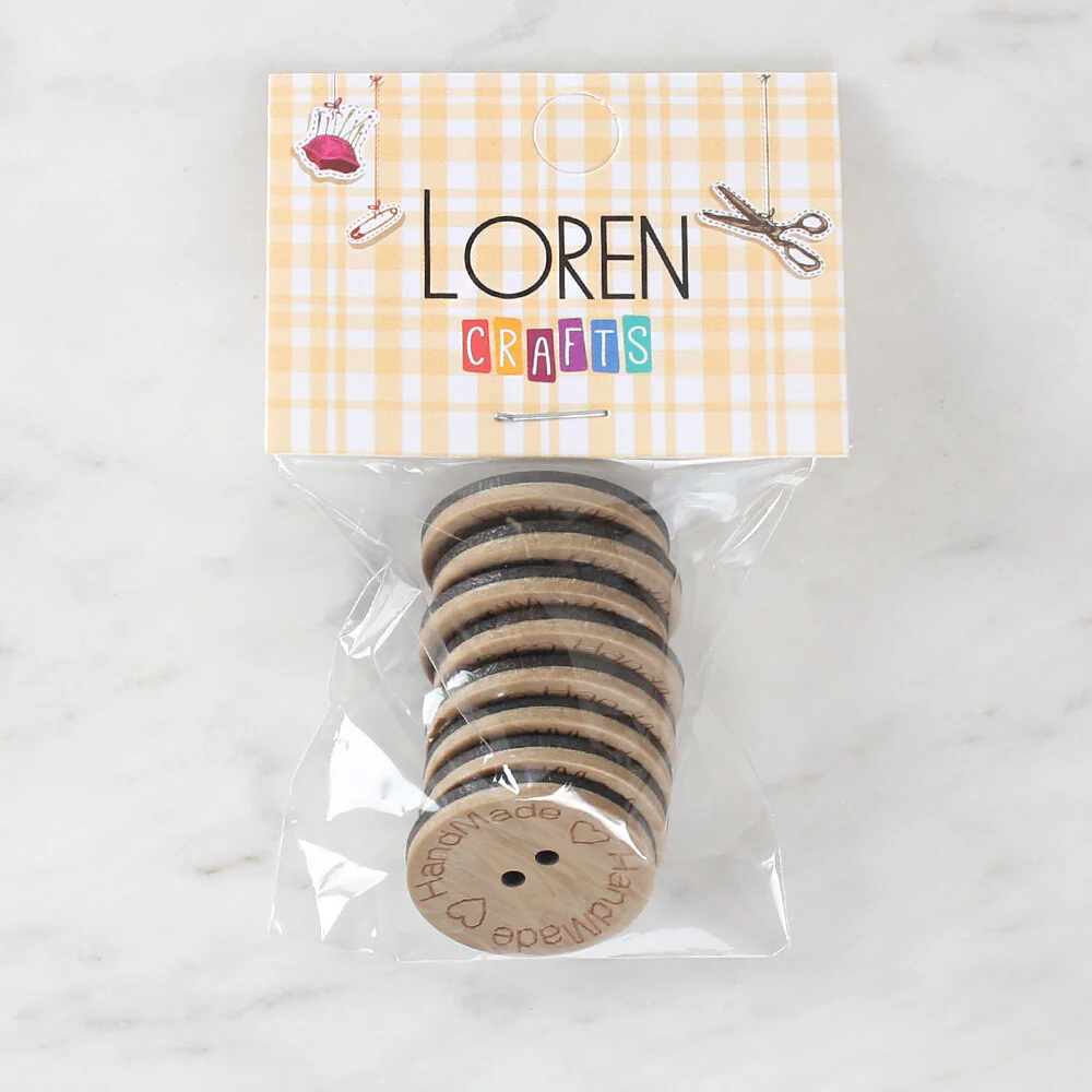 Loren Crafts 8 Pcs "Handmade" Button - 1602 - Image 2