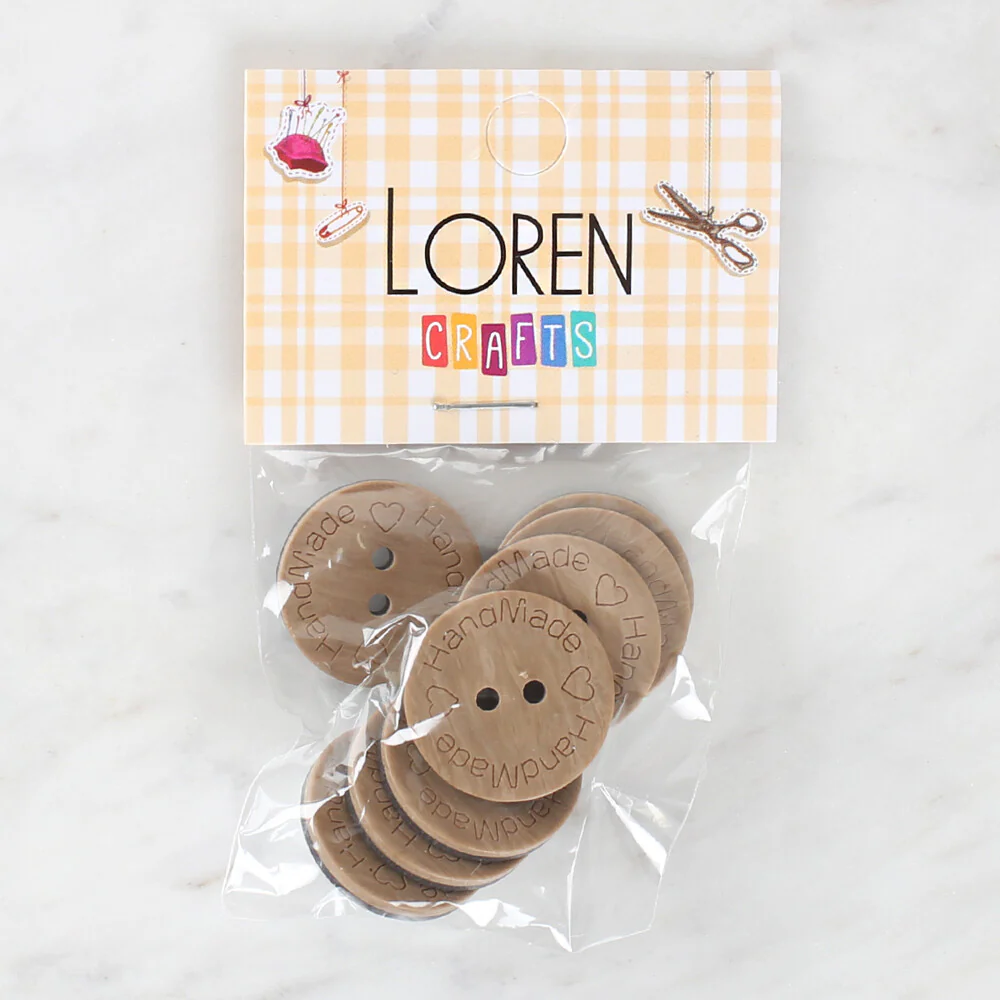 Loren Crafts 8 Pcs "Handmade" Button - 1603 - Image 2