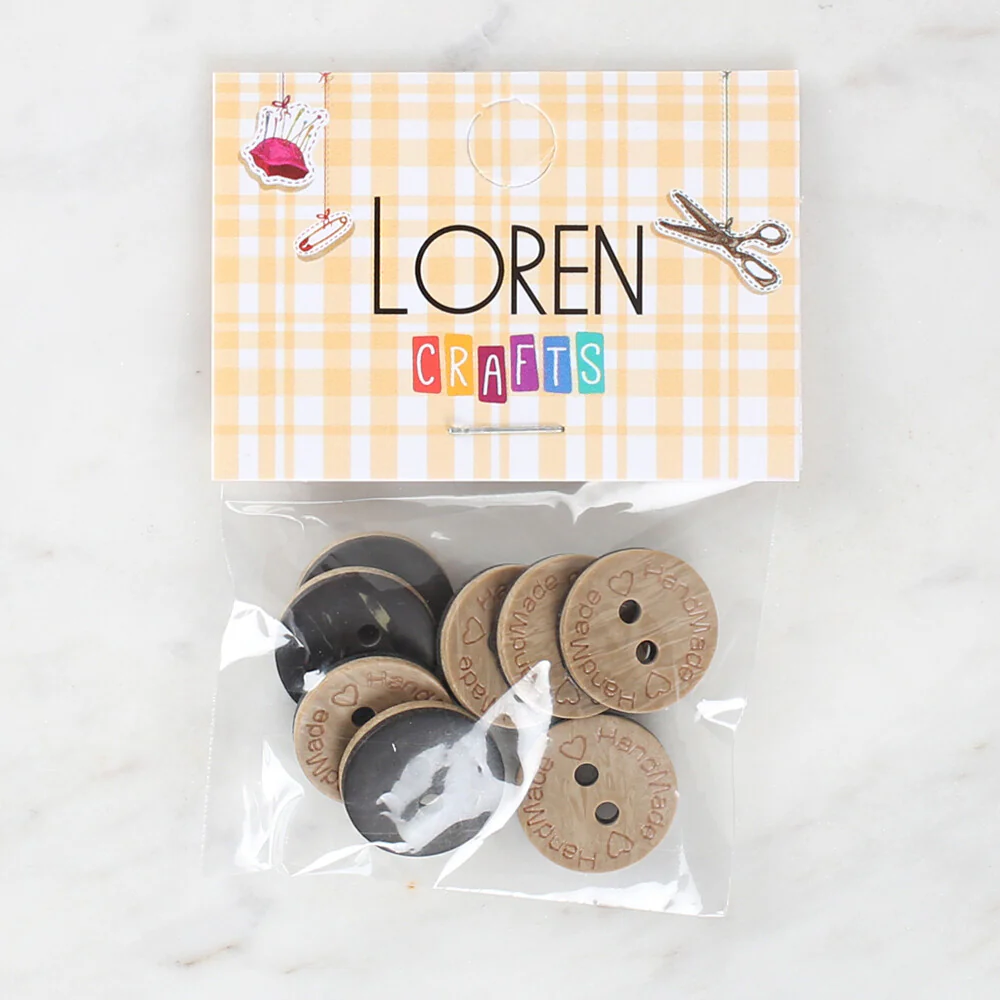 Loren Crafts 8 Pcs "Handmade" Button - 1604 - Image 2