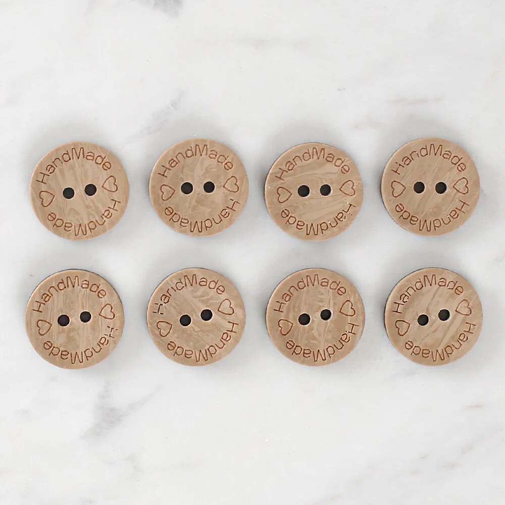 Loren Crafts 8 Pcs "Handmade" Button - 1605