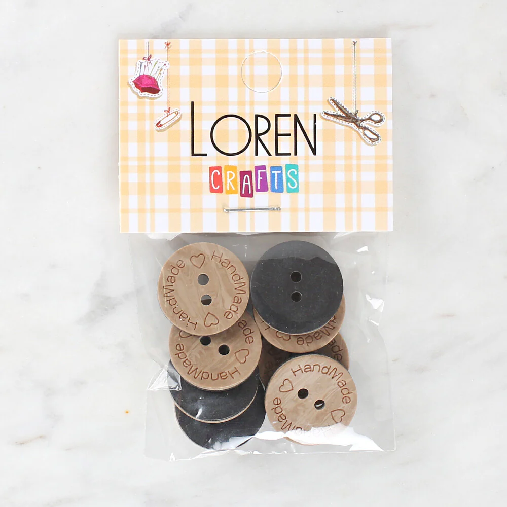 Loren Crafts 8 Pcs "Handmade" Button - 1605 - Image 2
