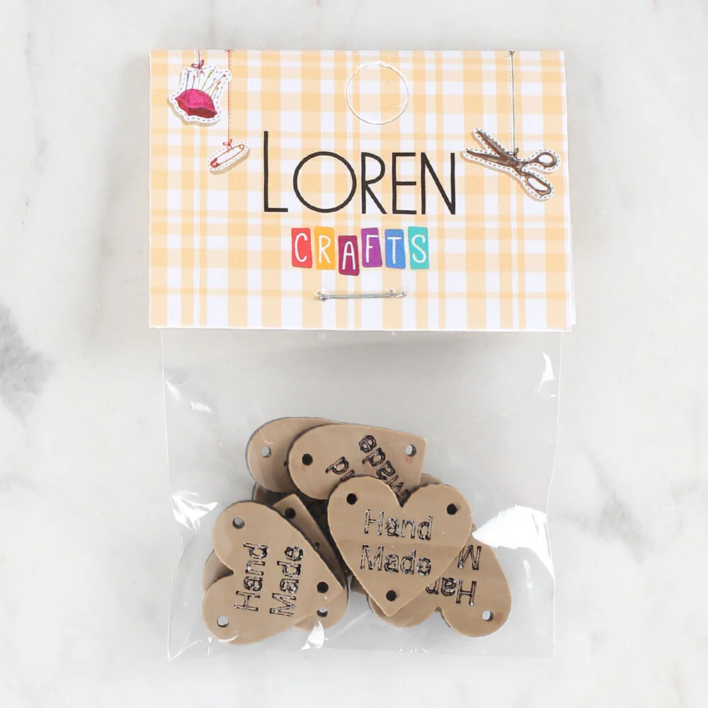 Loren Crafts 8 Pcs "Handmade" Button - 1606 - Image 2