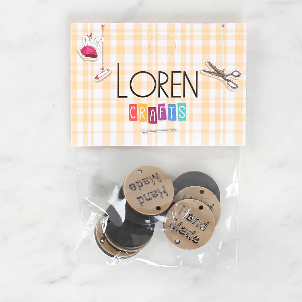 Loren Crafts 8 Pcs "Handmade" Button - 1607 - Image 2