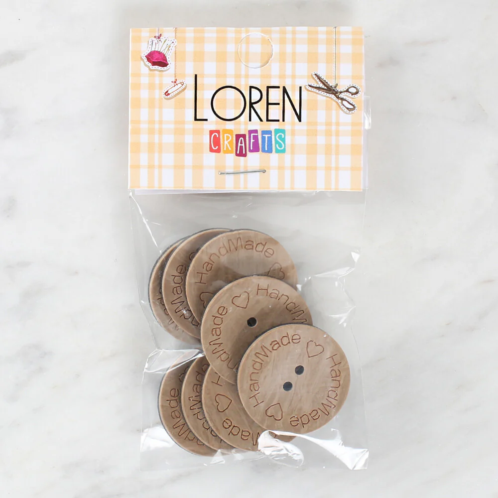 Loren Crafts 8 Pcs "Handmade" Button - 1608 - Image 2