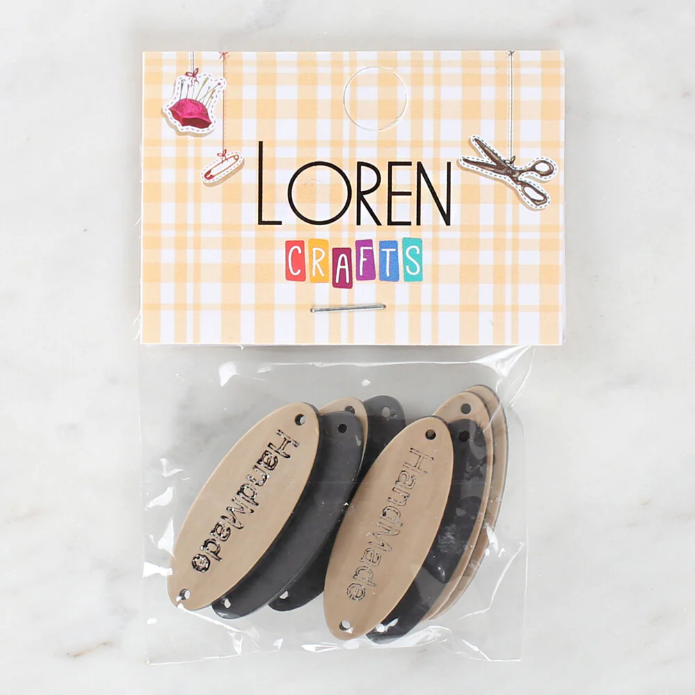 Loren Crafts 8 Pcs "Handmade" Button - 1611 - Image 2