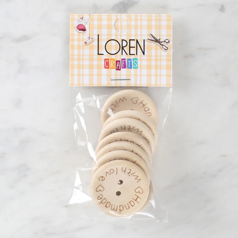 Loren Crafts 8 Pcs "Handmade" Button - 1613 - Image 2