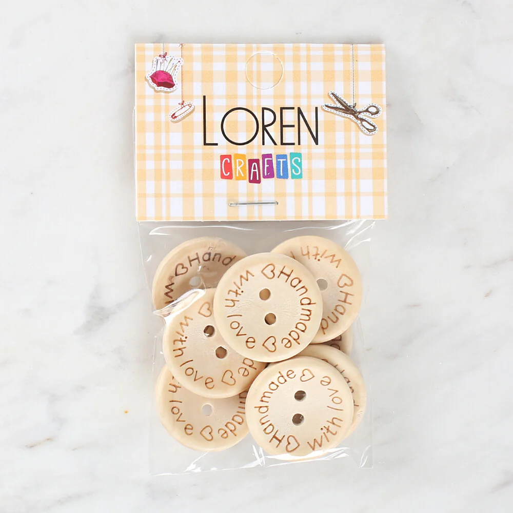 Loren Crafts 8 Pcs "Handmade" Button - 1615 - Image 2