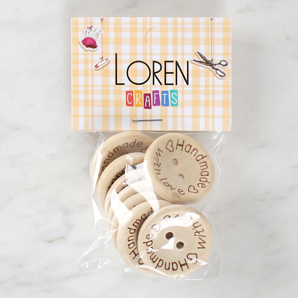 Loren Crafts 8 Pcs "Handmade" Button - 1616 - Image 2