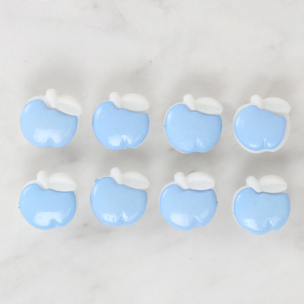 Loren Crafts 8-piece Blue Apple Button - 3006 - Image 2