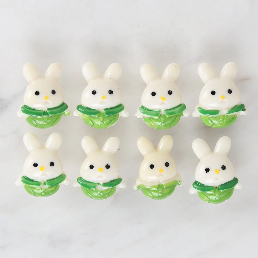Loren Crafts 8-piece Green Rabbit Button - 3031 - Image 2