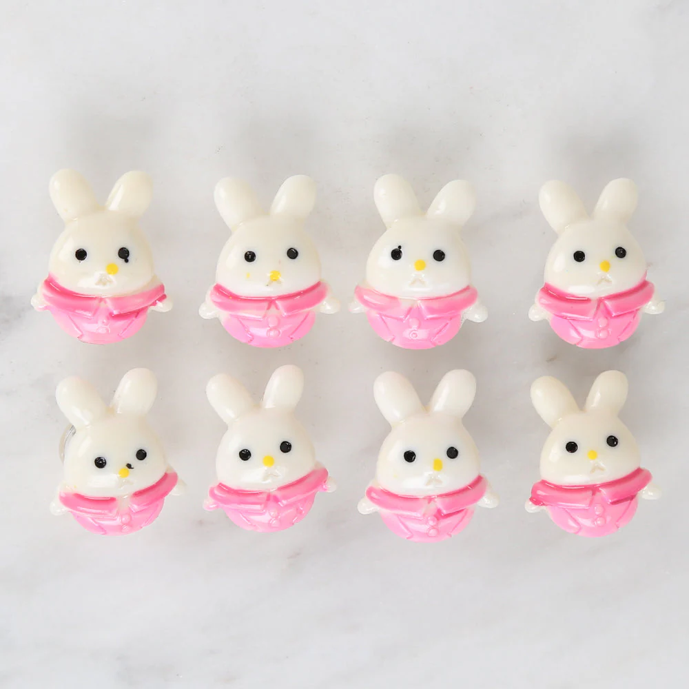 Loren Crafts 8-piece Pink Rabbit Button - 3029 - Image 2