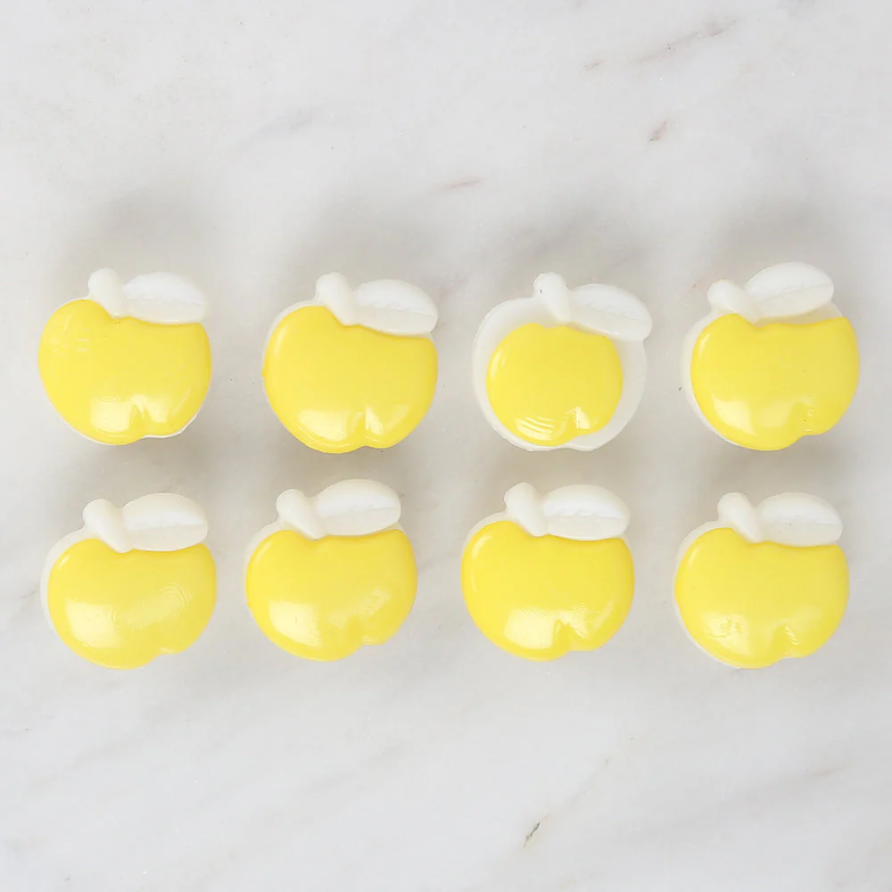 Loren Crafts 8-piece Yellow Apple Button - 3005 - Image 2