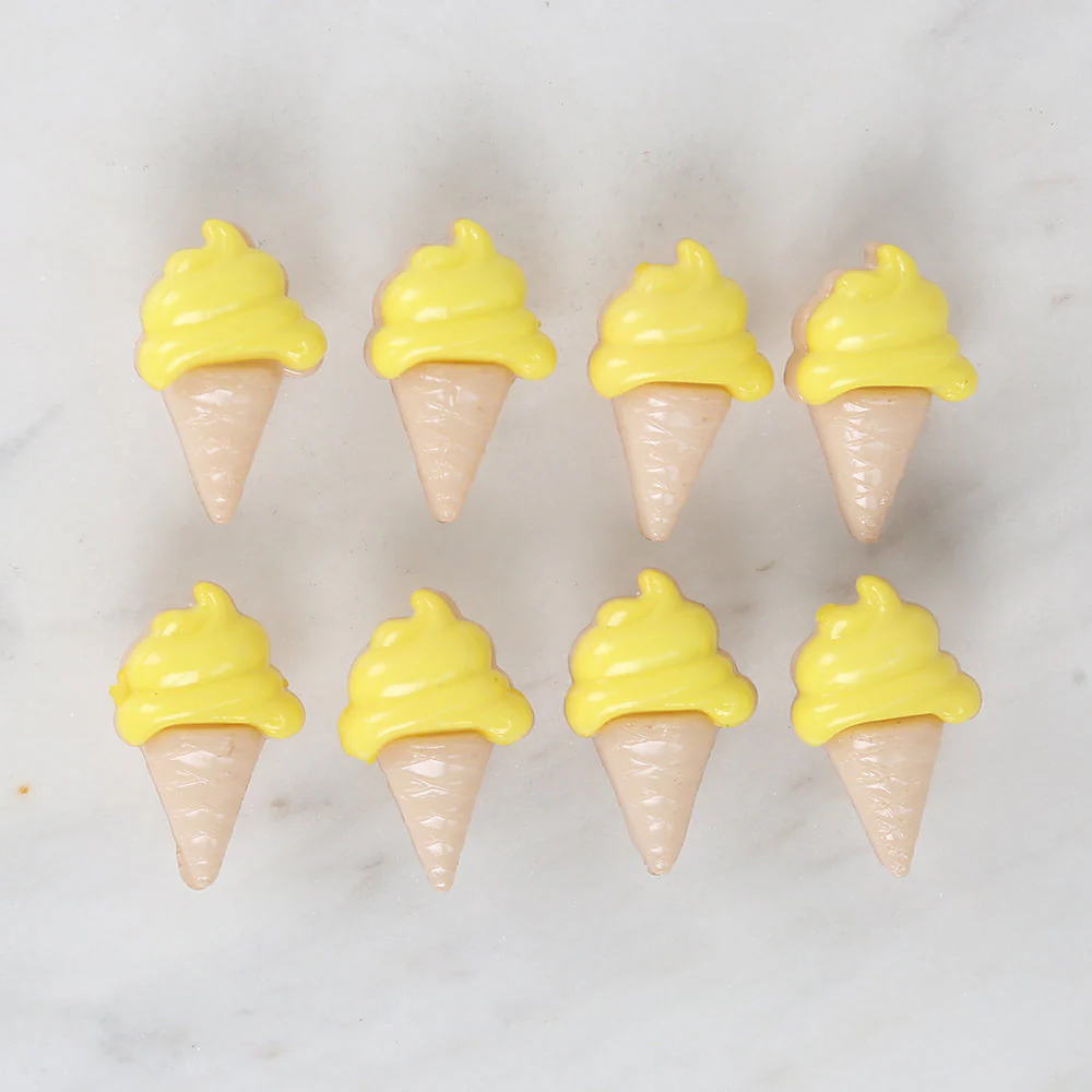 Loren Crafts 8-piece Yellow Ice Cream Button - 3072 - Image 2