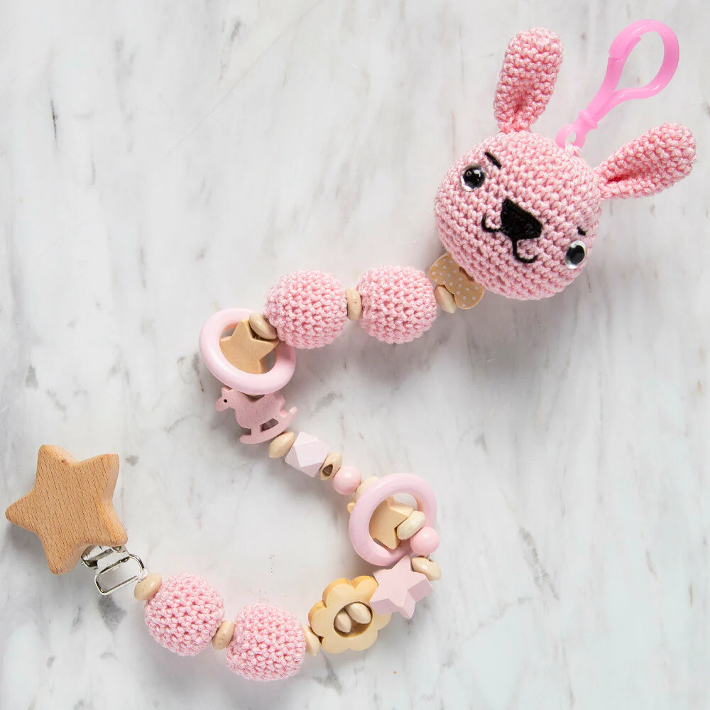 Loren Crafts Car Shaped Wooden Pacifier Clip - Image 3
