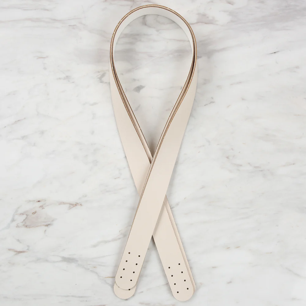 Loren Crafts Leather Bag Handle 2 Pcs - Cream