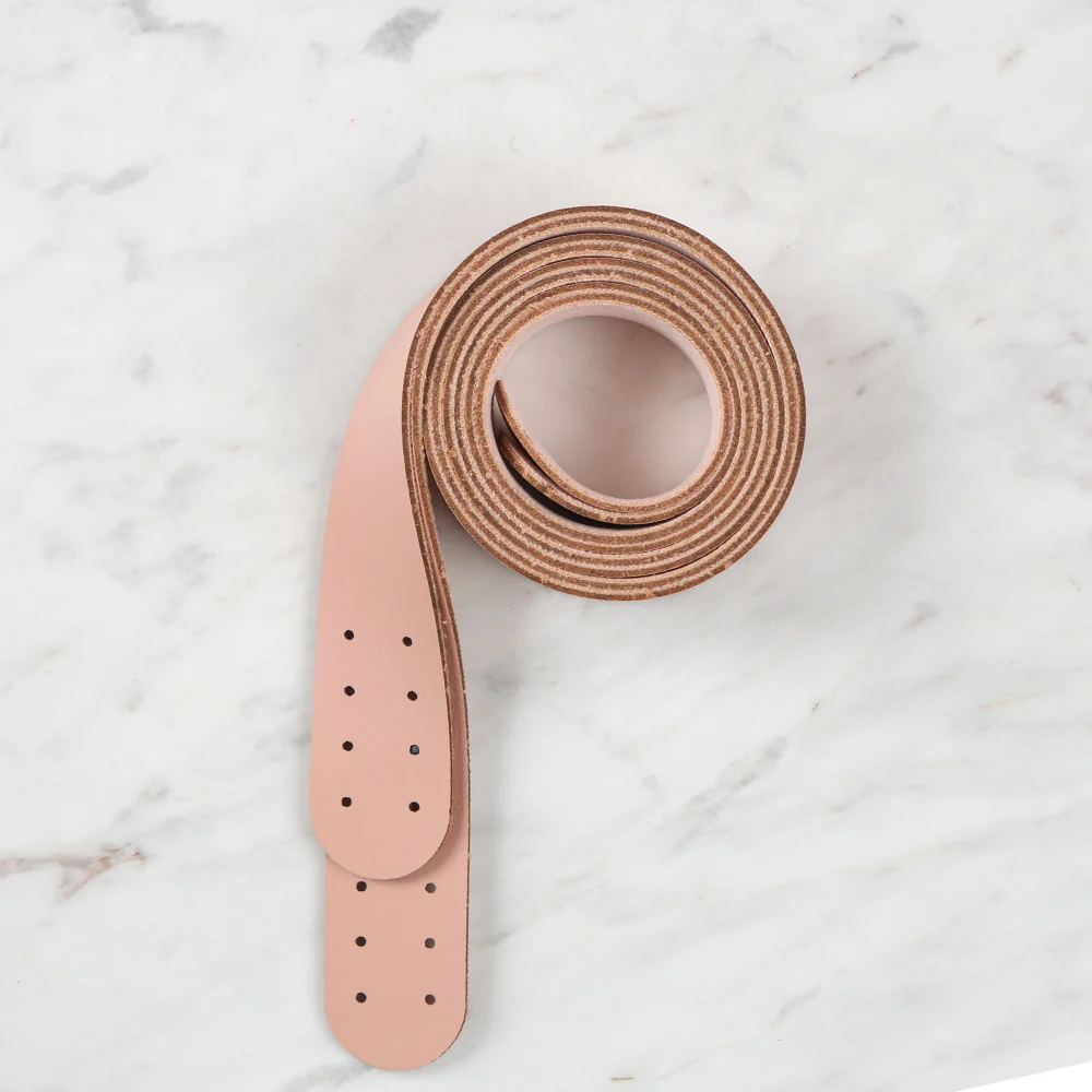 Loren Crafts Leather Bag Handle 2 pcs - Powder Pink - Image 2